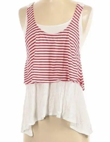 Silence + Noise  Urban Outfitters UO Sleeveless Top Red Stripe White XS RARE