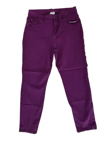 Jaclyn Smith Mid Rise Tapered Legs Purple Jeans 14 Colored Ankle Casual 90s