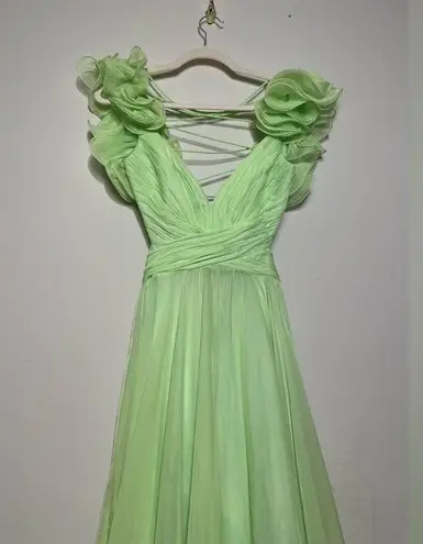 Mac Duggal Ruffle Tiered Cut Out ChiffonGown