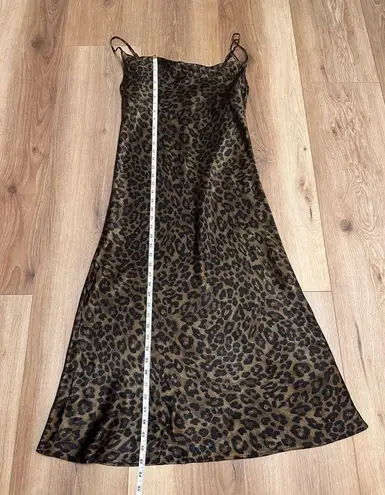 ZARA Animal Print Flowing Camisole Midi Slip Dress Green/Black Size S - $40  - From Alexandra