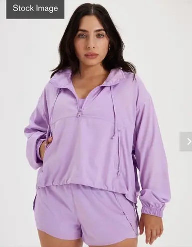 Girlfriend Collective Lilac Huddle Half-Zip Windbreaker