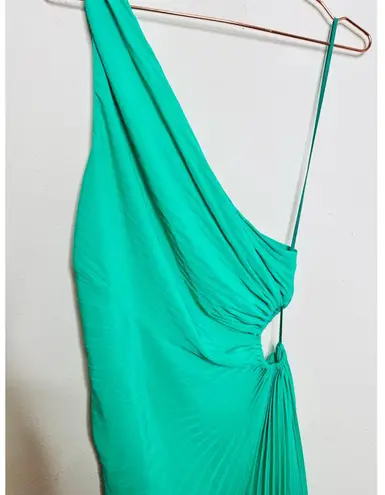 ALC Frank A.L.C. Green Mint Delfina One Shoulder Pleated Side Cutout Dress size 12 NWT