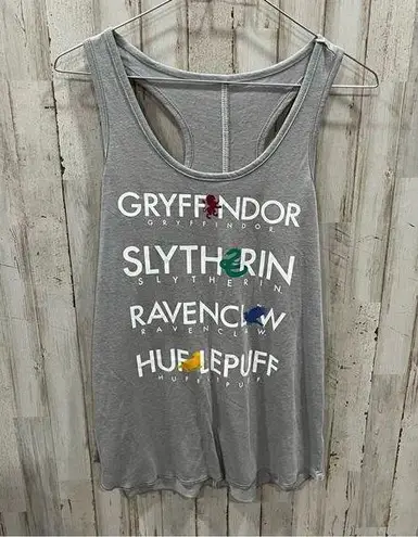 Harry Potter Houses Tank Top Gray Racerback Womens Size Small