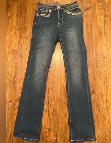 ✨ Rebel Jeans Bootcut Rhinestone Embellished Denim ✨ Blue Size 1J