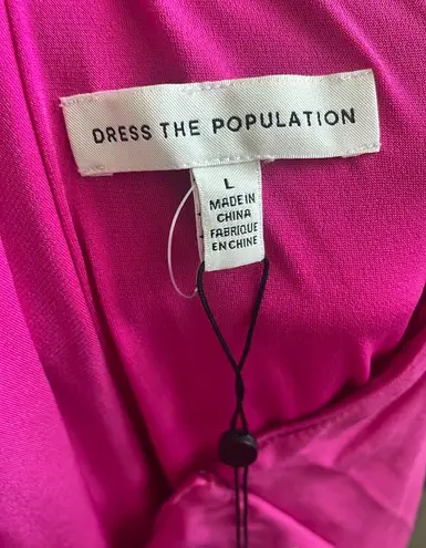 Dress the Population NWT  Martine Pink Ruched Midi Dress