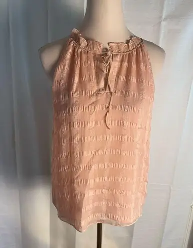 HD in Paris Pink Silk Smocked Tie Front Blouse 4