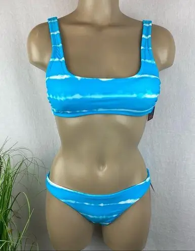 Xhilaration  Blue & White Print Bikini 2 Pc. Swim Bathing Suit Set S M NEW