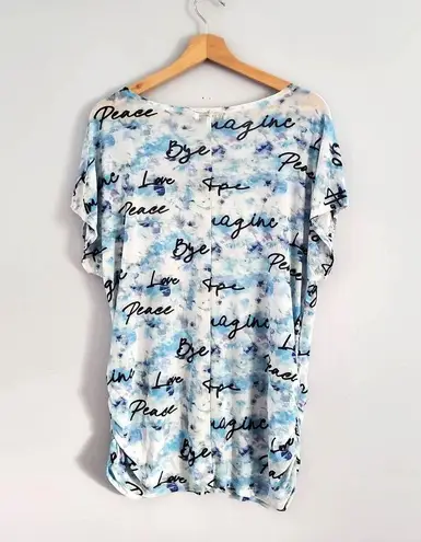 Love j Graphic Sheer Cover Up Tee 2X