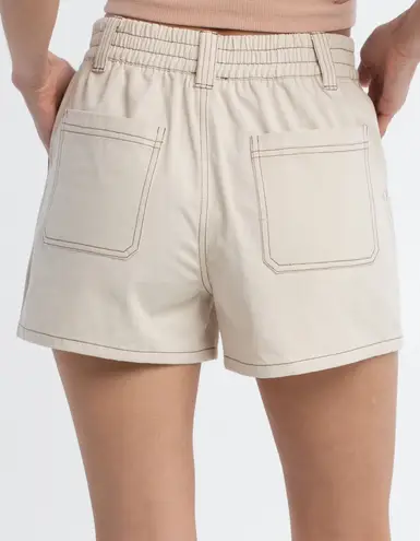 Full Tilt Tan Cargo Shorts with Brown Stitching