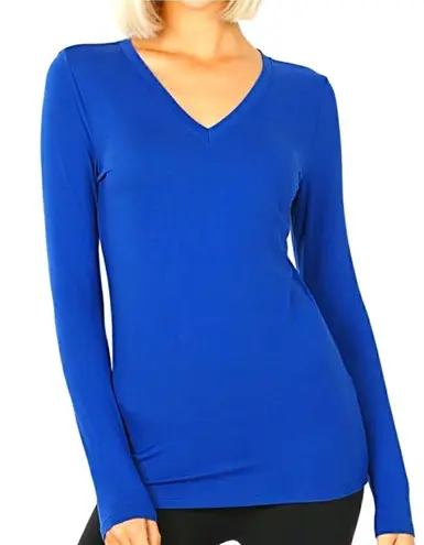 Zenana Outfitters NWT Signature Royal Blue Long Sleeve Tee 1X