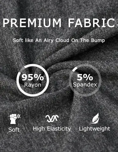 Women's Maternity Shorts Lounge Sleep Pajama Workout Comfy Stretchy Pregnancy Shorts Gray Size L