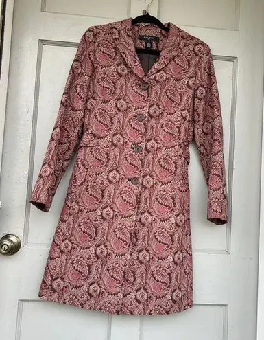 Nine West  JACKET Size 6 Print Brown Paisley Whimsy Cottagecore Blazer Overcoat