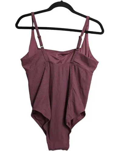 ANDIE Havana Ribbed One Piece Wild Ginger (WIGN) Swimwear Plus Size 1X New