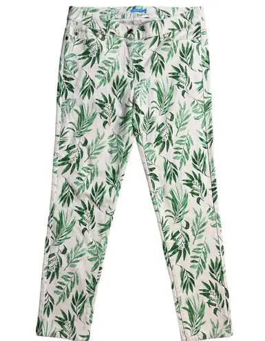 J. McLaughlin  Stretchy Beaumont Leaf Print Stretch Lexi Jeans Size‎ 6