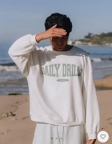 Daily Drills NWT  Oversized Sport Crew - White M/L