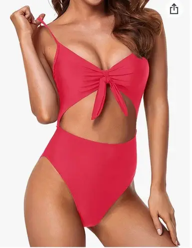 Tempt Me Sexy Cutout Swimsuit for Women High Cut Monokini Tie Knot Front Bathing Suit