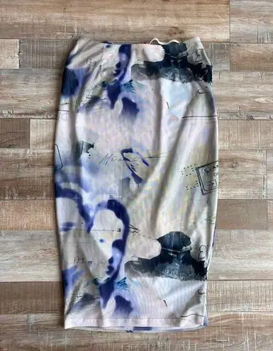 Miaou Verona Mesh Midi Skirt Corsica Print