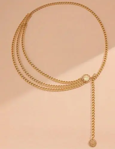 Golden Plated Tassel Belt Chain Elegant Alloy Accessory Versatile‎ Style Gold - Image 1