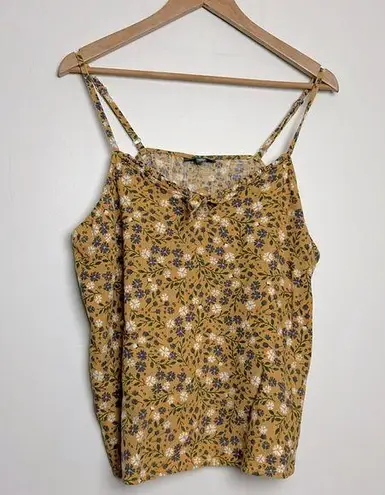 Modcloth |Yellow Floral Print Spaghetti Strap Tank sz 1x