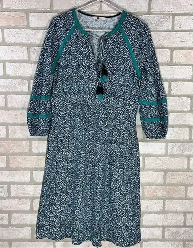 Boden Heidi Jersey Indian Ocean Fringe Dress Size 6