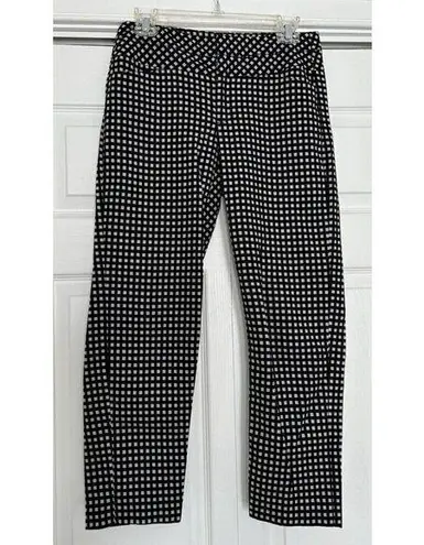 Elle Mid Rise Black & White Check Straight Leg Cropped Pants Women's Size 2