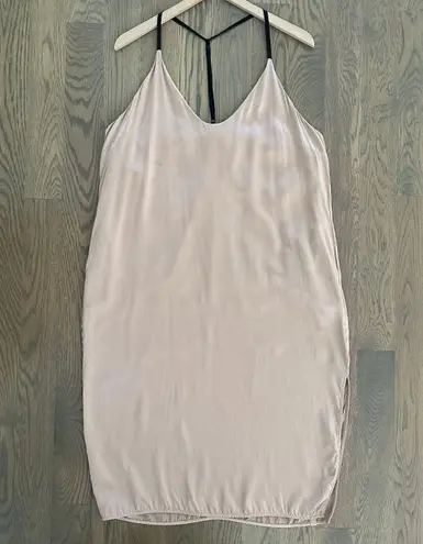 Lunya Washable Silk Slip Dress Light Otium Tan and Immersed Black Extra Large