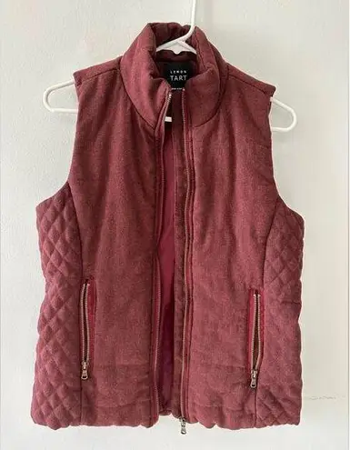 Lemon Tart Vest Women's Small Burgundy Skyros Wool Quilted Winter Gorpcore Red