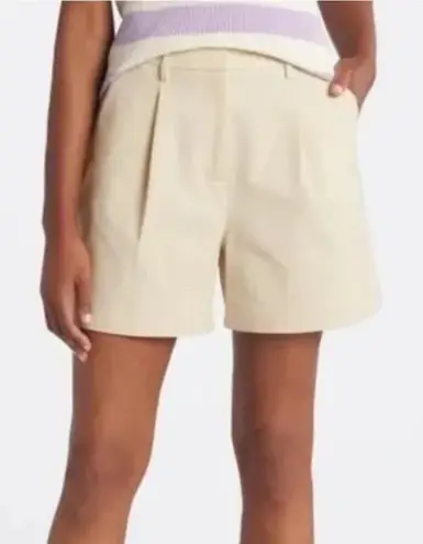 41 Hawthorn Size 4 Becca high rise Cream Chino pleated Shorts NWT career casual - Image 1