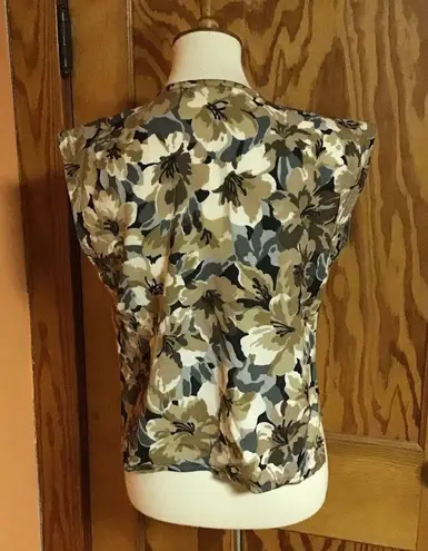 Vintage 70s earthy floral cover up vest Size M
