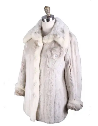 Mob wife Mob boss Womens Vintage De'Cor Blonde Ranch Mink CPO Jacket S/M 1970s