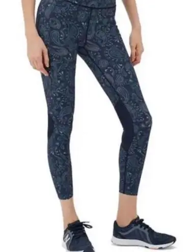 Sweaty Betty - Zero Gravity 7/8 Leggings Paisley Blue Running Training Gym Yoga