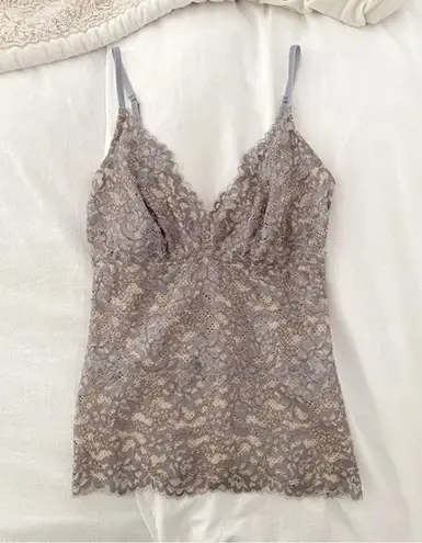 Cosabella Pret A Porter Lace V Neck Camisole in Incenso/Stone Size M