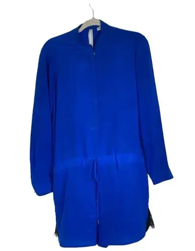 Karina Grimaldi Paolo Romper Cobalt Royal Blue Silk Size Small Lace Revolve
