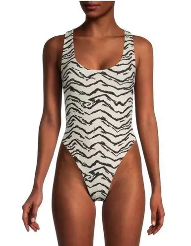We Wore What Zebra Printed High-Cut One-Piece size Large NWT