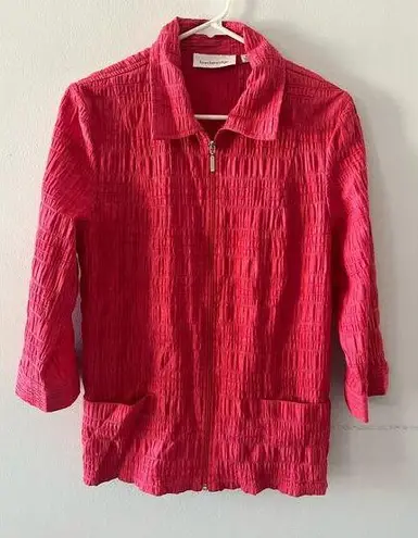 Breckenridge Jacket Women’s Medium Pink Textured Full Zip Coastal Grandma