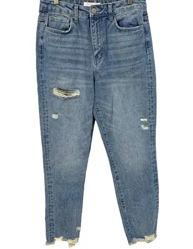 Vervet  Rendition Emma Distressed Mom Blue Jeans Ultra High-Rise Cotton 26 VT1151