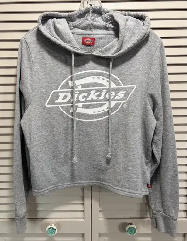 Dickies Gray Logo Graphic Sweatshirt Size XL Semi Crop Kangaroo Pocket Soft