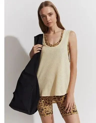Varley NWT Arlee Perforated Mesh Athletic Tank Top Scooped Hem Women Yellow Sz S
