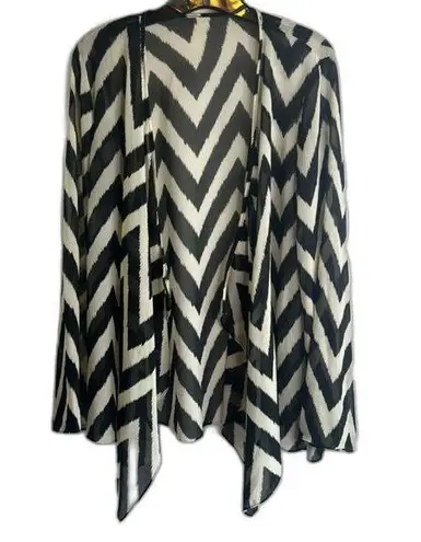 Source Unknown Aztec Open‎ Front Long Sleeve Waterfall Cardigan Size Large