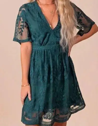 Bella Ella Boutique Light My Fire Lace Mini Dress