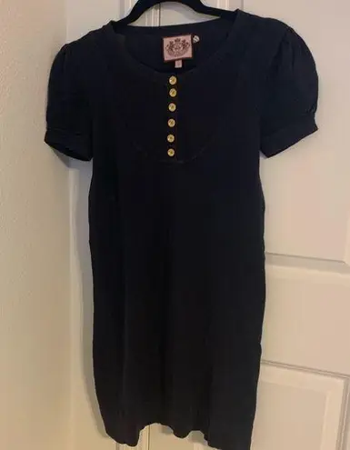 Juicy Couture  | Navy Knit Dress Small Gold Buttons