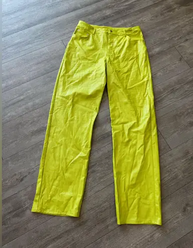 Naked Wardrobe Lime Green Straight-Leg Pants