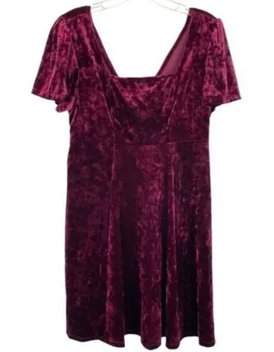 Crushed Velvet Babydoll Dress Goth Vamp Y2K Red Size L