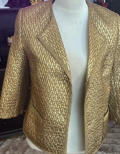Escada Metallic Gold Women's Y2K Blazer☀️ Size 8