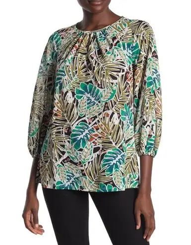 ECI Puff Sleeve Printed Knit Top