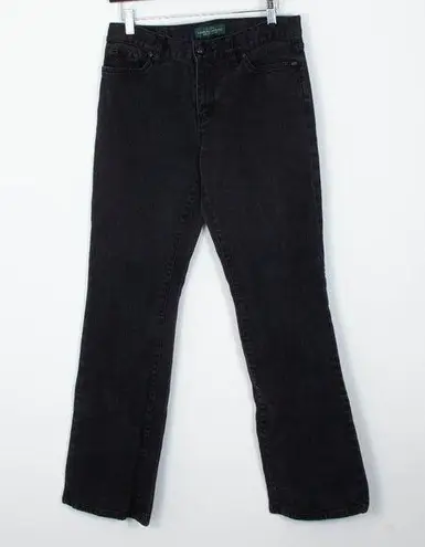 Lauren Ralph Lauren Womens Black Classic Bootcut Denim Jean Size 6 Embellished