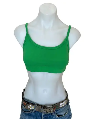 Camila Coelho Sports Bra Kelly Green SMALL Bralette Cotton High Impact USA NEW