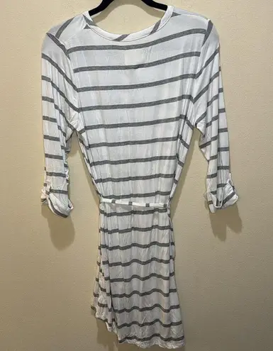 Chaser  Cool Jersey Stripe Shirttail Mini Dress Size M