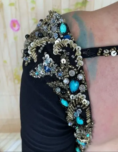 Mori Lee Black Beaded Mermaid Gown Size 0