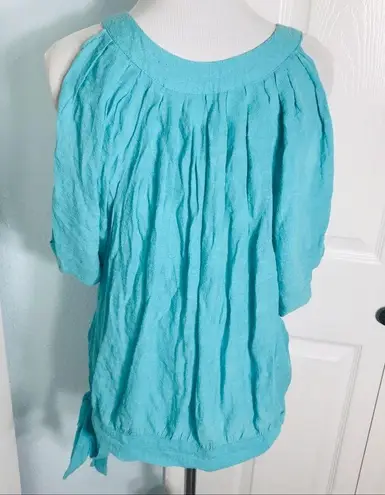 Paper + Tee 🌺 3/$20 SALE Paper Tee Aqua Boho Top Size Medium